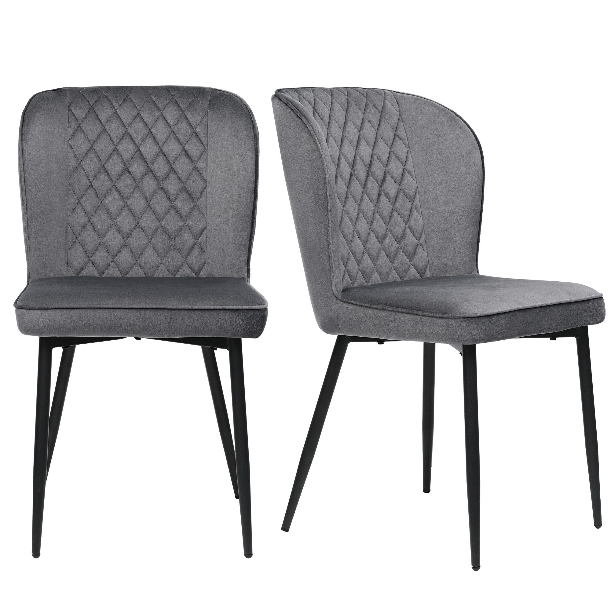 Esszimmerstuhl Polsterstuhl(2 St) Design Stuhl mit Rückenlehne Sitzfläche Samt