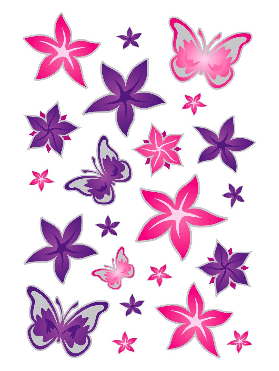 Hermann Schütz Aufkleber Hermann Schütz Aufkleber Schmetterlinge und Blumen