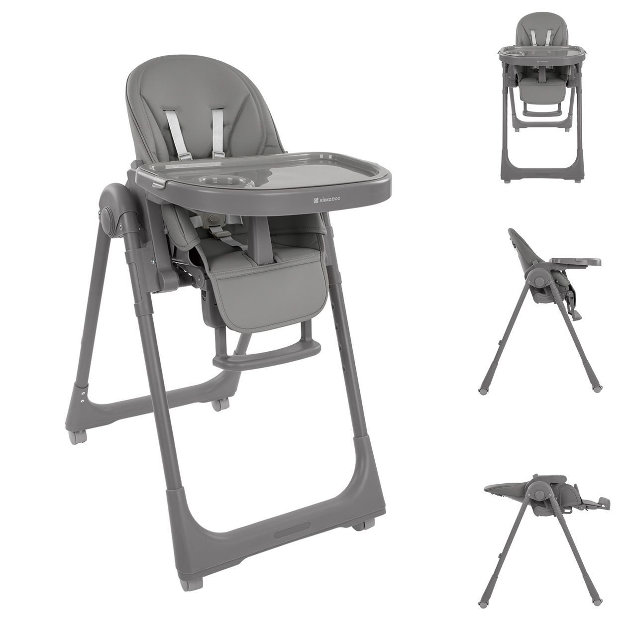 Kikkaboo Kombihochstuhl Kinderhochstuhl Pastello 2, klappbar höhenverstellbar Ablagefach Räder