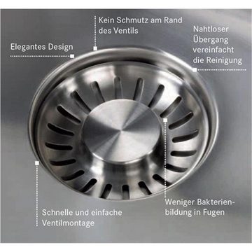 FRANKE Edelstahlspüle Franke Einbauspüle Epos EOX 211 Edelstahl Becken rechts, 100/51 cm