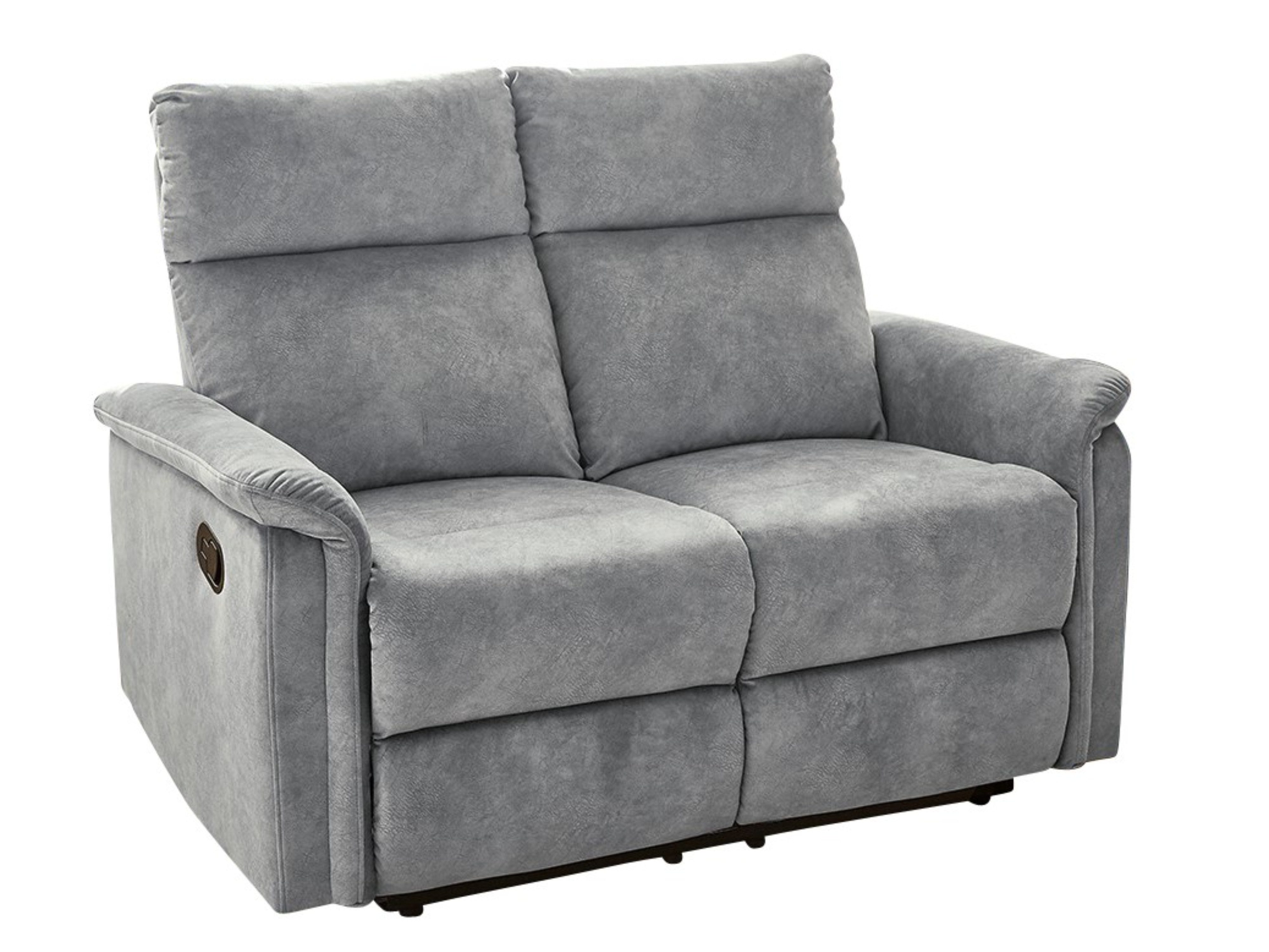 luma-home 2-Sitzer 15127, Sofa mit halbautomatischer Relaxfunktion B130/T90/H100 cm, 2-Sitzer, Federkern, Wellenunterfederung, Bezug Velours Vintage Grau