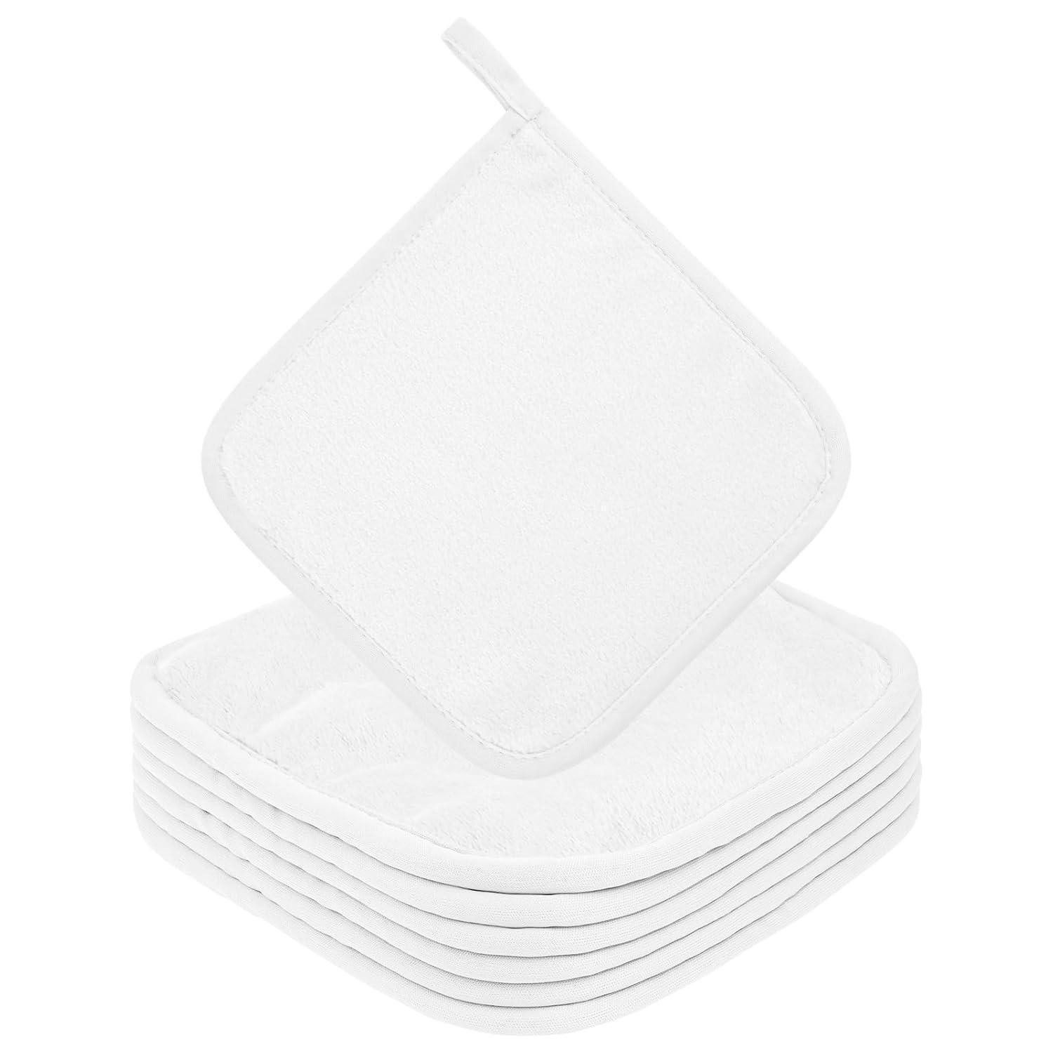 LuxusKollektion Gesichtsreinigungstücher Abschminktuch Mikrofaser 6 Stück 20x20cm wiederverwendbar Weiß
