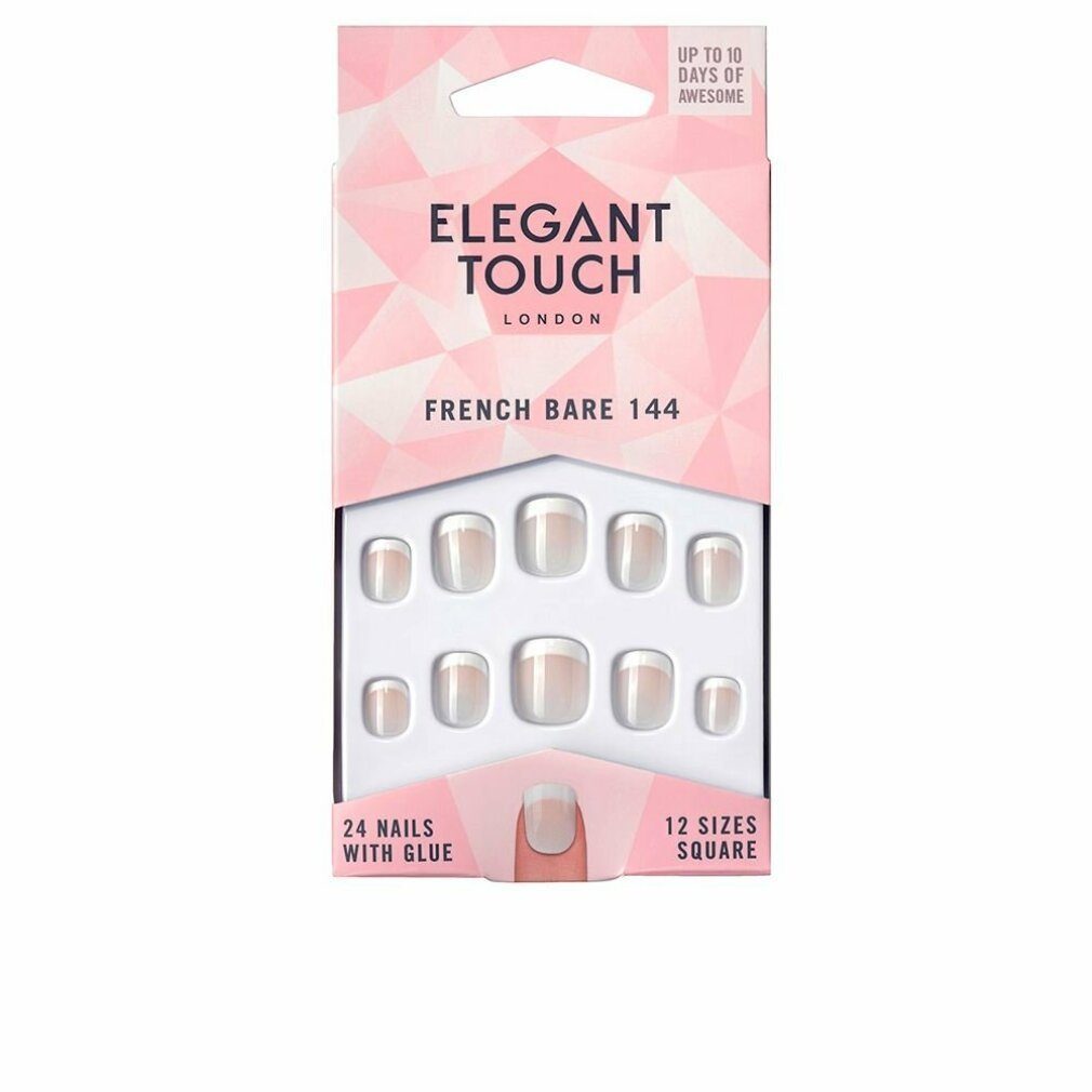 Elegant Touch Nageldesign Zubehör FRENCH 24 Nägel mit Klebequadrat #144-XS