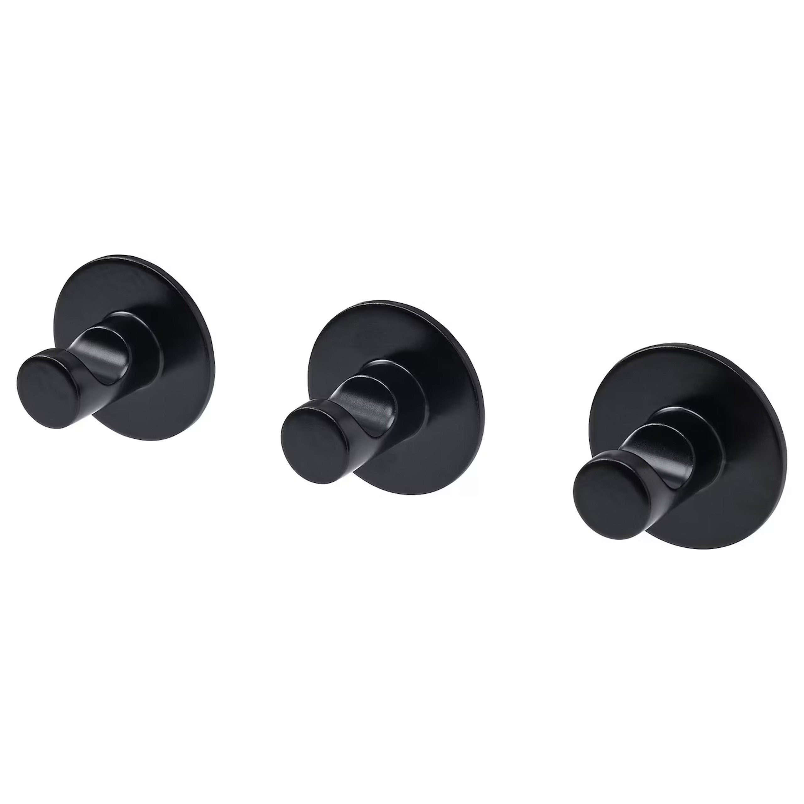 IKEA Wandhaken SKOGHALL Schwarzer Klebehaken, Badezimmerhaken 3 Stück IKEA