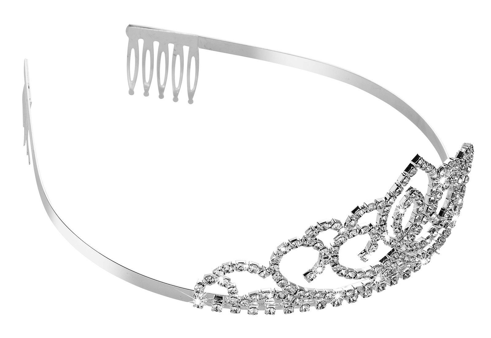 Stirnband Kristall Kosmetex mit Strasssteinen, Diadem Haargummi Krone Tiara