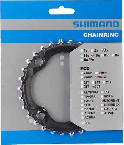 Shimano Fahrradketten Shimano, Kettenblatt, DEORE XT, FC-M782, 30 Z., 3x10-fach, Alu