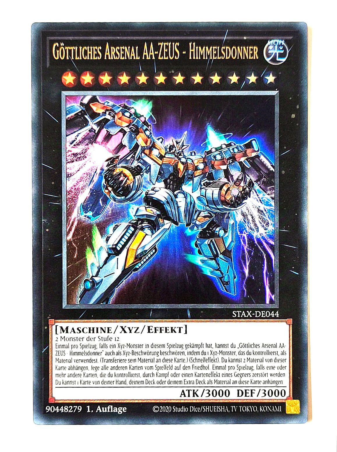 Konami Spiel Yu-Gi-Oh! Karte Göttliches Arsenal AA-Zeus Himmelsdonner 1.Auflage STA