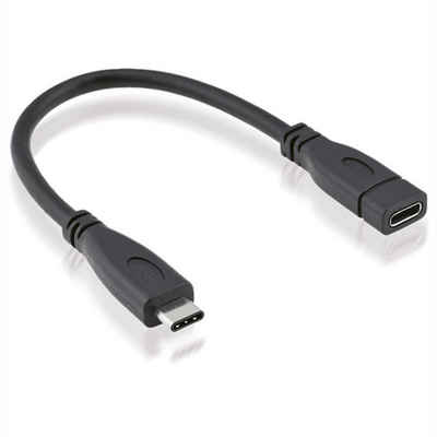 ROLINE USB 3.2 Gen 2 Typ C Kabelverlängerung, C-C, ST/BU USB-Kabel, USB Typ C (USB-C) Männlich (Stecker), USB Typ C (USB-C) Weiblich (Buchse) (15.0 cm), 10Gbit/s, 100W