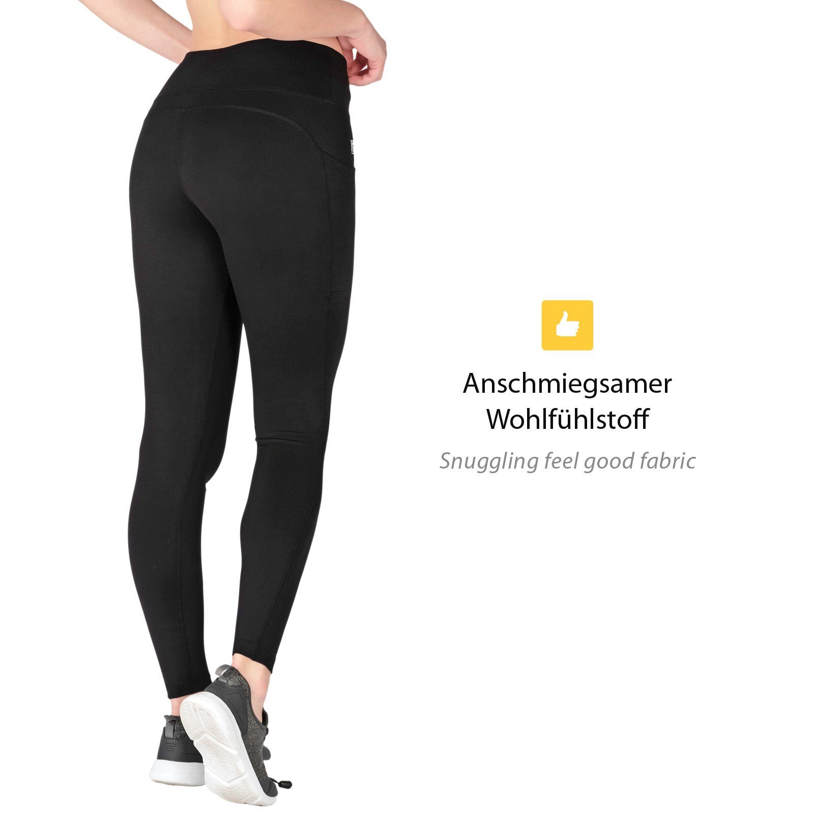 VS Variosports Yogaleggings Damen Yoga Leggings lang, 100% blickdicht, hohe günstig online kaufen