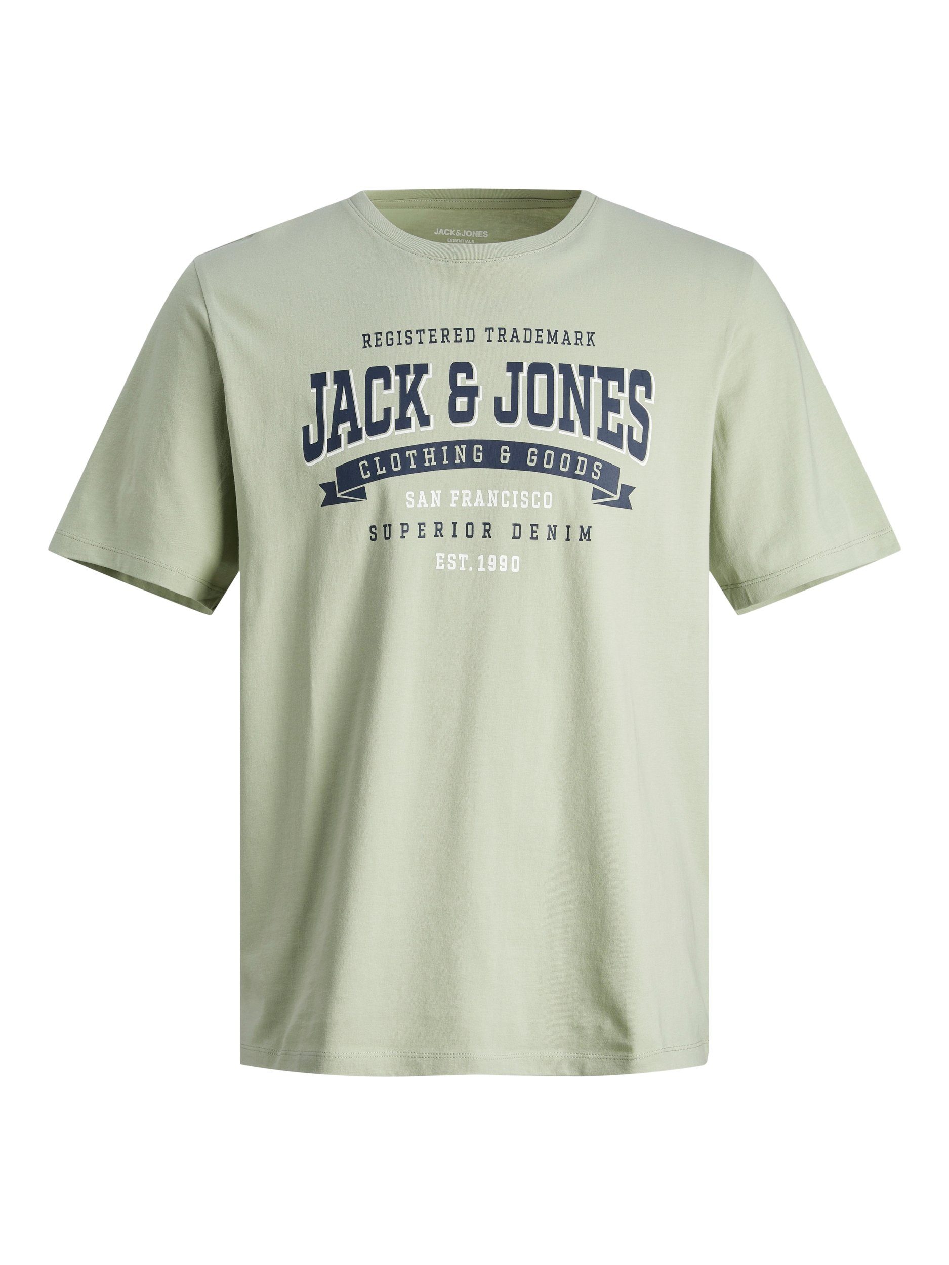 Jack & Jones PlusSize Rundhalsshirt JJELOGO TEE SS O-NECK 2 COL 23/24 PLS desert sage