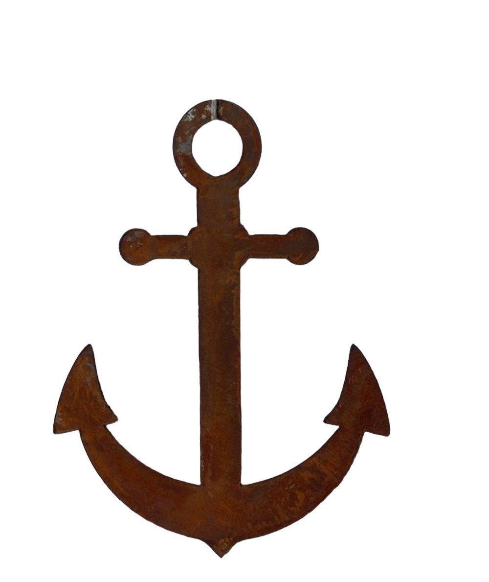 Deko-Impression Wanddekoobjekt Stabiler Anker maritime Wand-Deko Eisen massiv Rost Meer Küste 30 cm (1 St)
