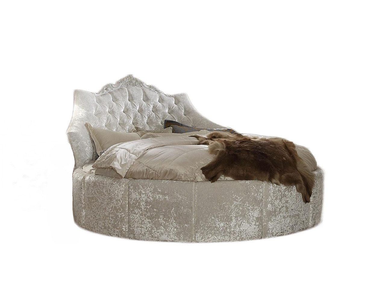 JVmoebel Rundbett Rundes Samt Bett Chesterfield Luxus Polster Rund Betten Textil (Rundbett), Made in Europa