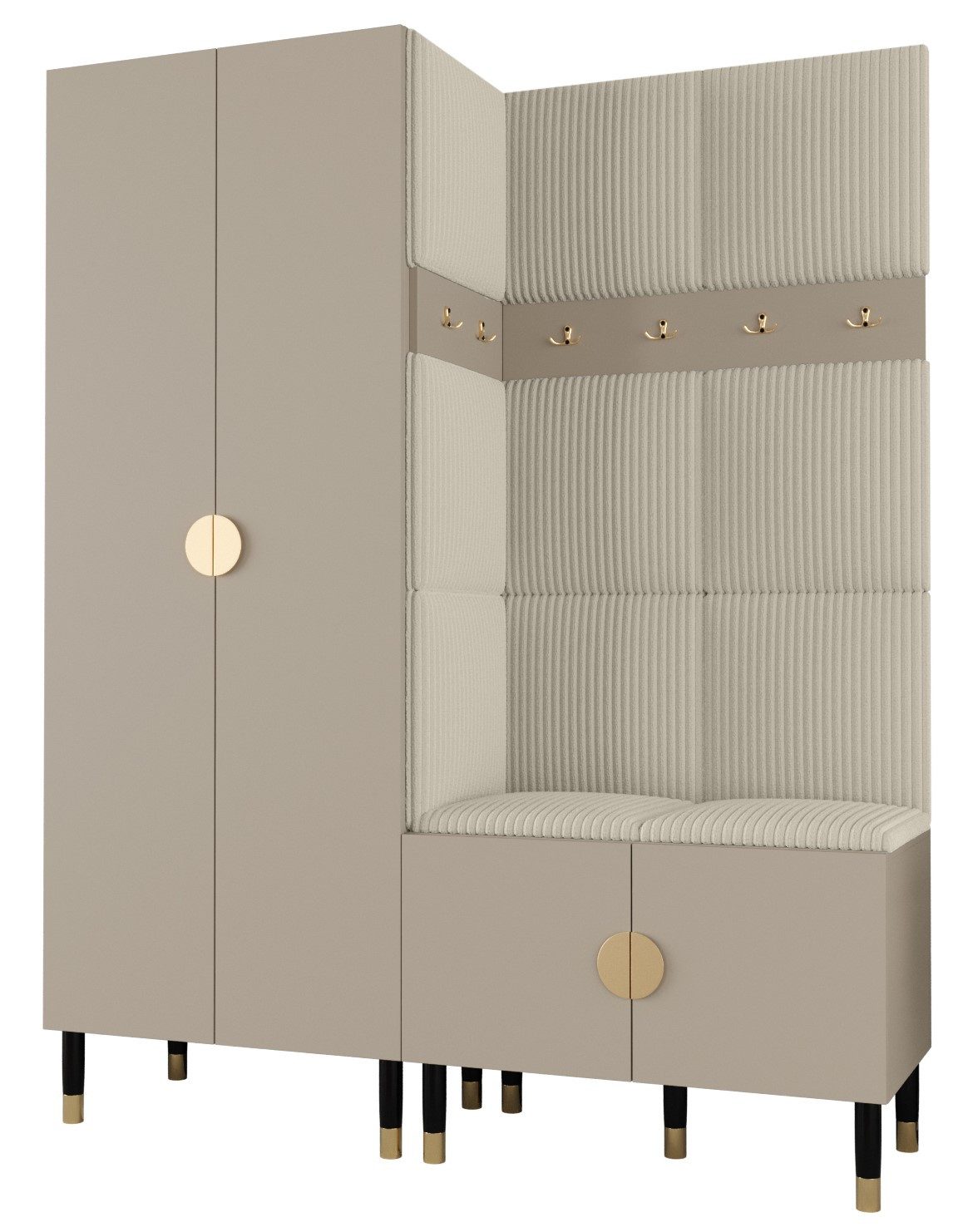 ABIKS MÖBEL Kompaktgarderobe PALERMO Set 2 Garderobe mit gepolsterten Panee günstig online kaufen