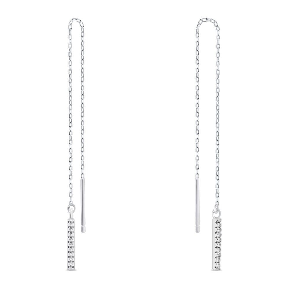 Ohrring-Set Lange Kettenohrringe mit Zirkonen EA1007W