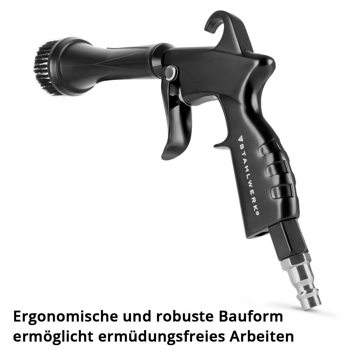 STAHLWERK Ausblaspistole Trockenreinigungspistole 5 Rotations-Wechseldüsen und Tornado-Effekt, Einzelgerät
