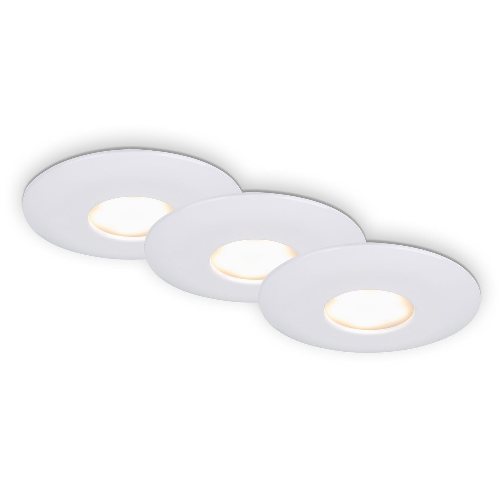 Briloner Leuchten LED Einbauleuchte weiß, Einbauspot fest LED Warmweiß, 7240-036, verbaut, LED, Einbaustrahler