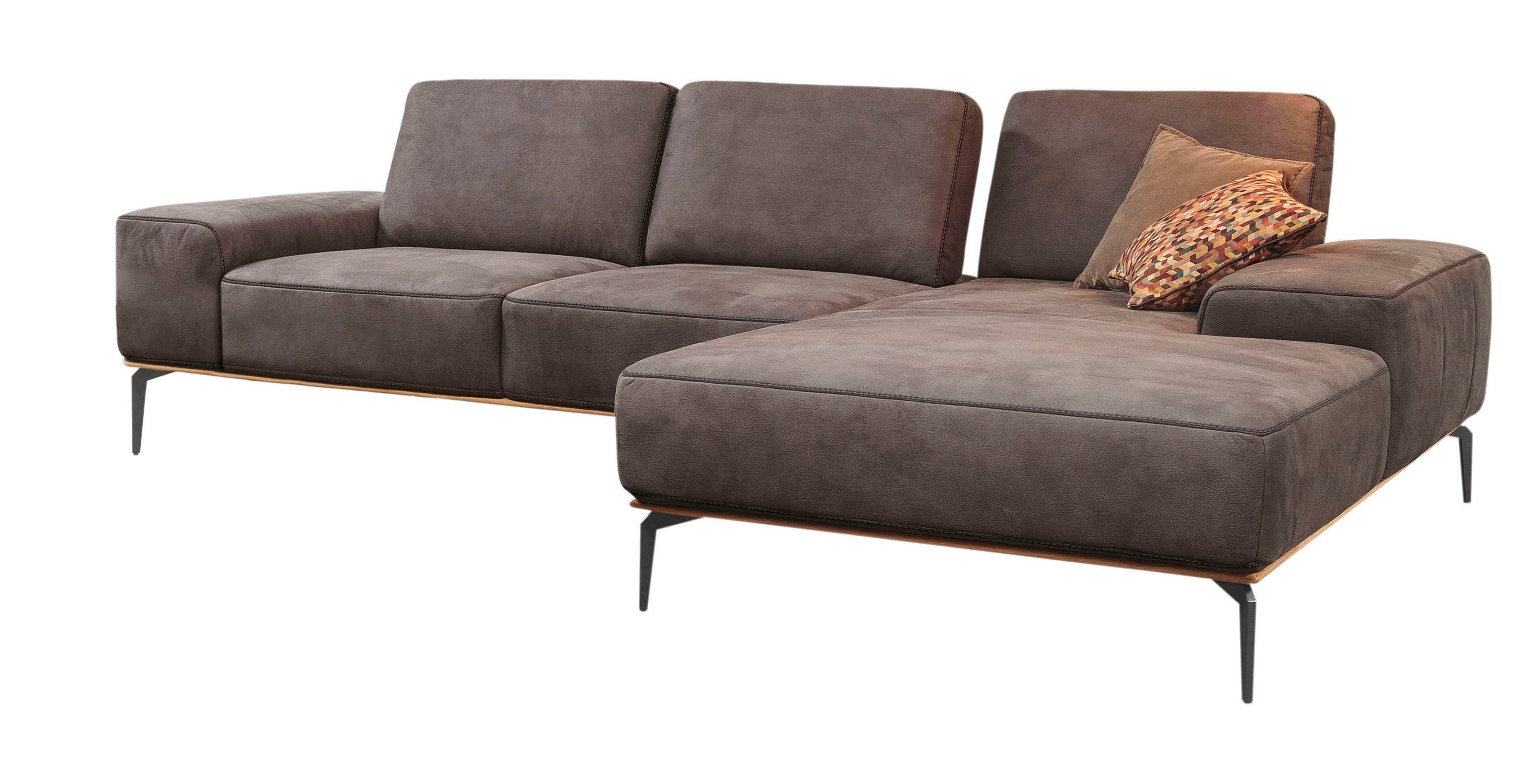 W.SCHILLIG Ecksofa run, mit Füße Breite cm Holzsockel, in Schwarz 319 pulverbeschichtet