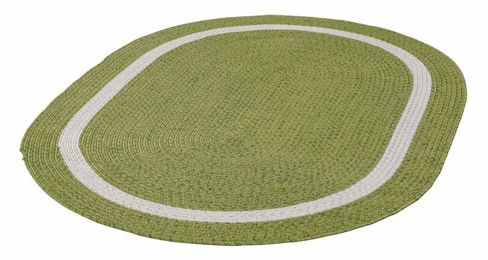 Bordüre, und In- mm, Teppich Gino Falcone, Outdoor Höhe: Flachgewebe, geeignet 6 Uni-Farben, oval, mit Benito,