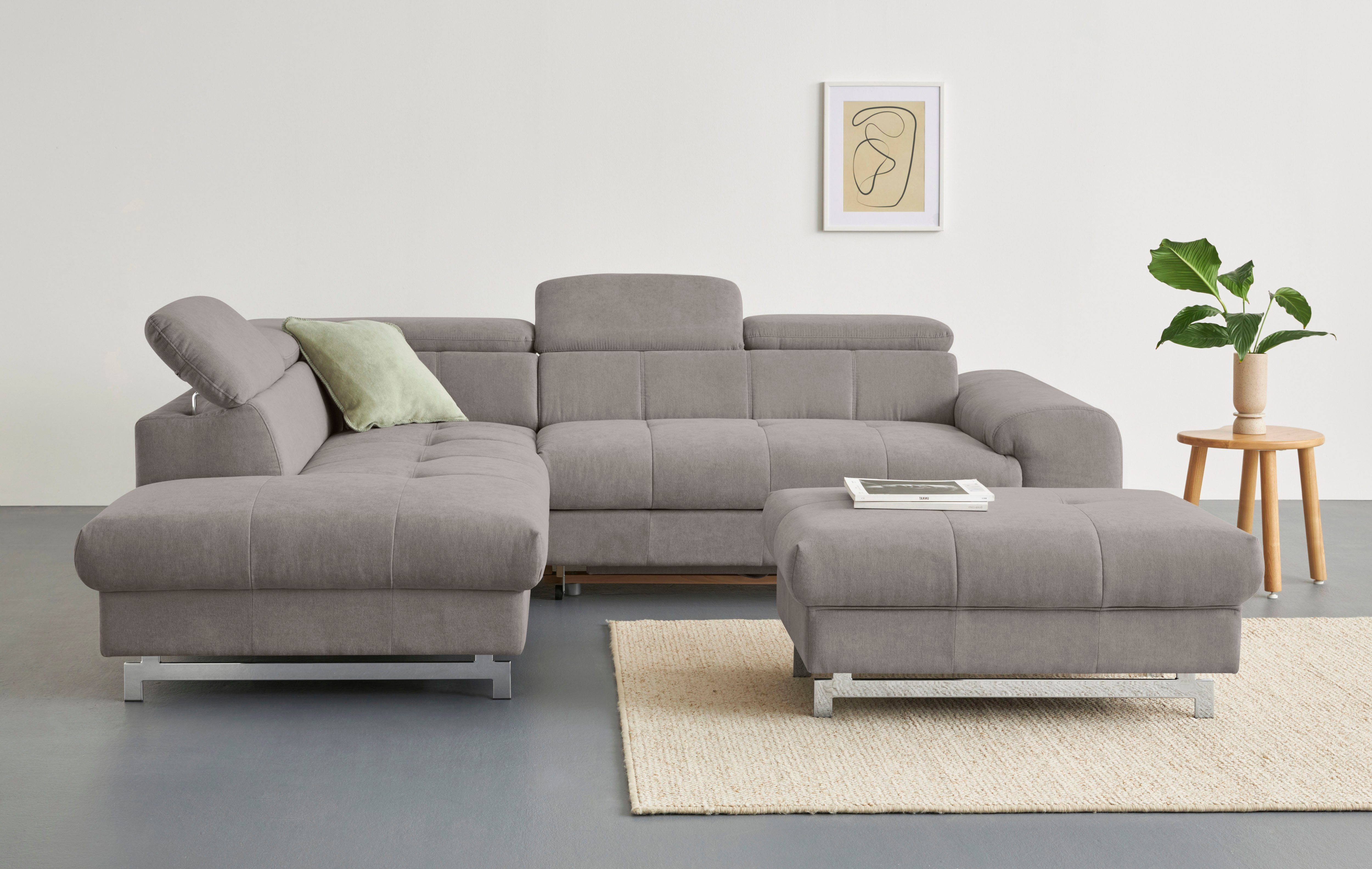 COTTA Ecksofa Chef L-Form, mit Kopfteilverstellung, günstig online kaufen