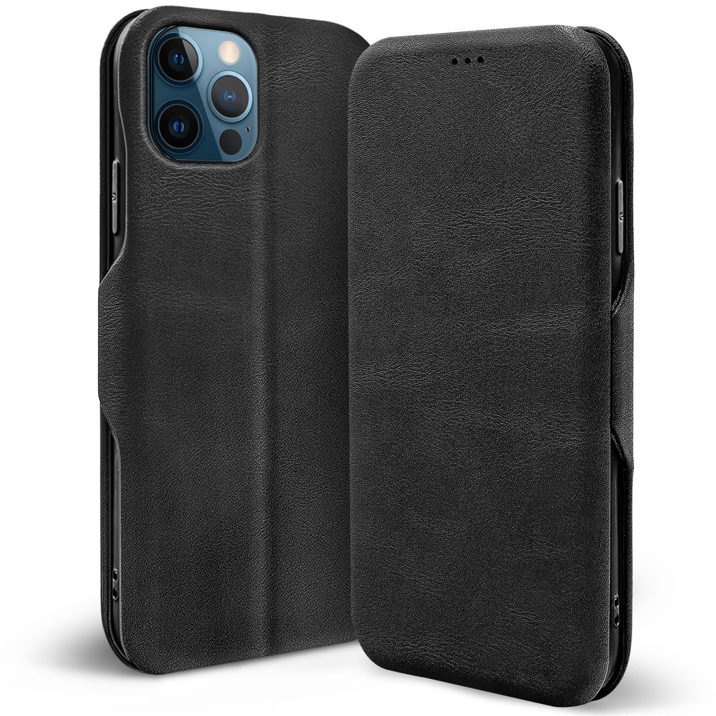 CoolGadget Handyhülle Business Premium Hülle für Apple iPhone 12 / 12 Pro 6,1 Zoll, Handy Tasche mit Kartenfach für iPhone 12, iPhone 12 Pro Schutzhülle