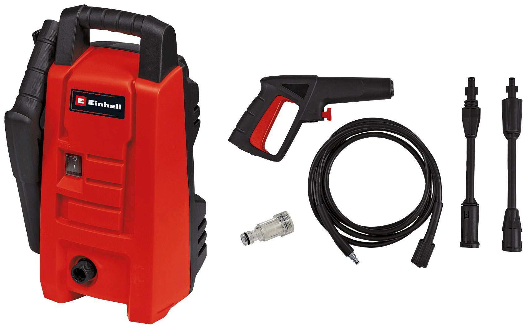Einhell Hochdruckreiniger TC-HP 90, Druck max: 90 bar, 1200 W, Fördermenge max: 372 l/h, (8 tlg)
