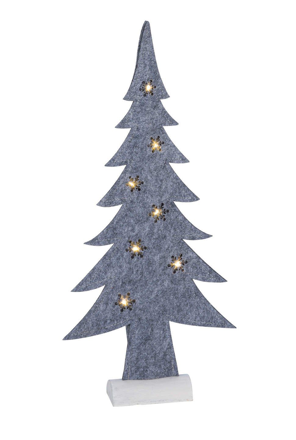 Spetebo Weihnachtsfigur LED Tanne aus Filz - 51 cm (Tanne, 1 St., LED Deko Tanne), Schmückender mit LED beleuchteter Tannenbaum