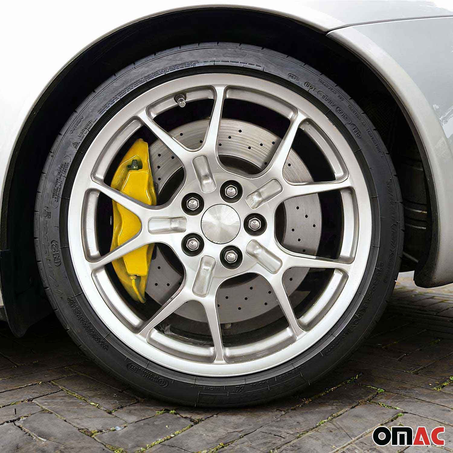 OMAC Sprühfarbe OMAC Bremssattellack California Gelb Auto Lack Set Tuning, Hitzbeständig, Starke Haftung, Einfache DIY-Anwendung