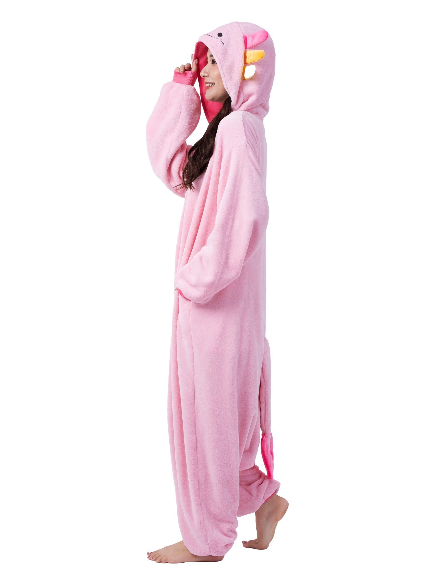 Metamorph Kostüm Axolotl Kigurumi, Das Original aus Japan: kuscheliger Onesie von Sazac