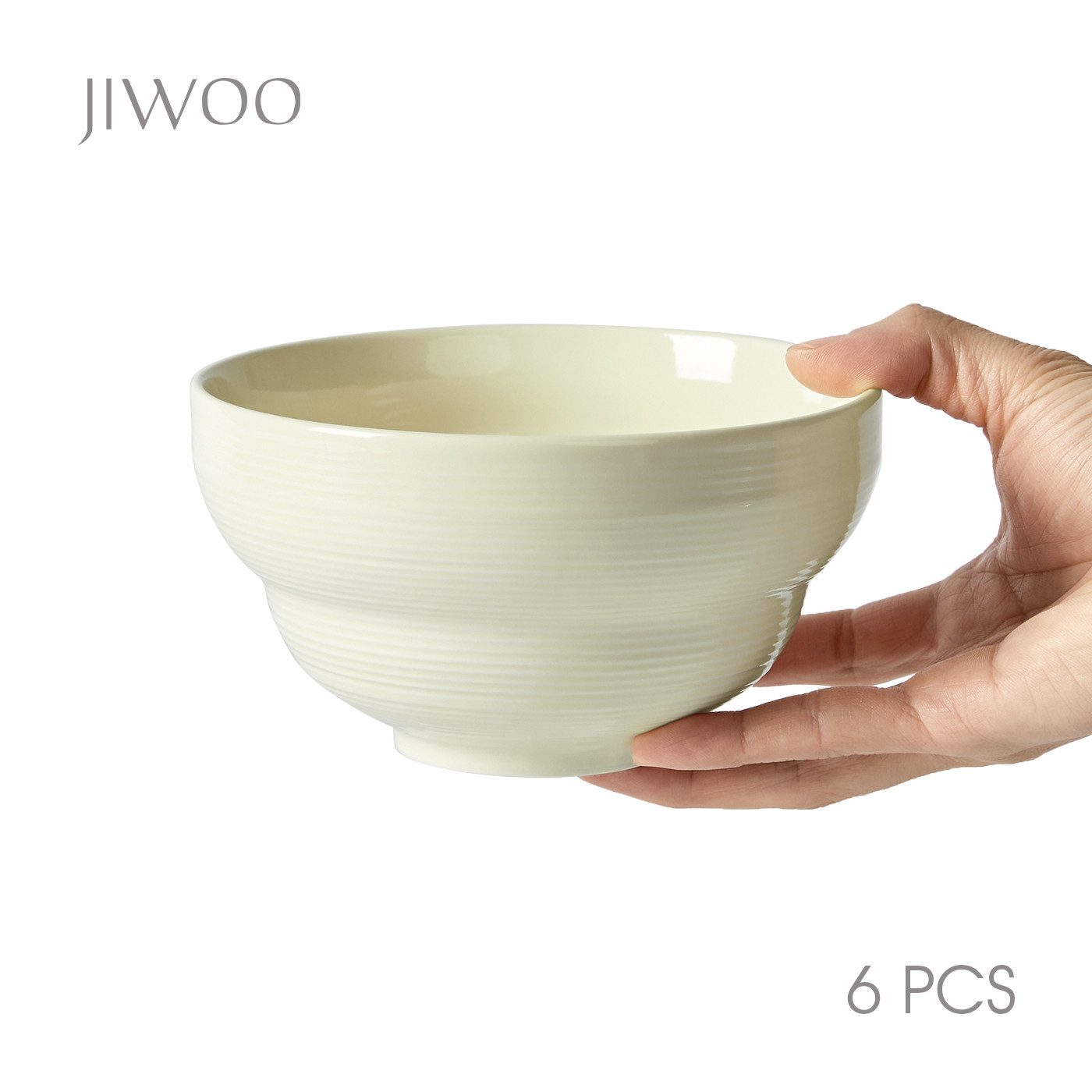 JIWOO Schüssel 6er,Ø12cm,Dessertschale,Servierschüssel,Obstschale,Müslischale, Hochwertiges Keramik, (6er-set, 6-tlg), rutschfest und langlebig,Mikrowellen-und spülmaschinenfest,Ø12cm