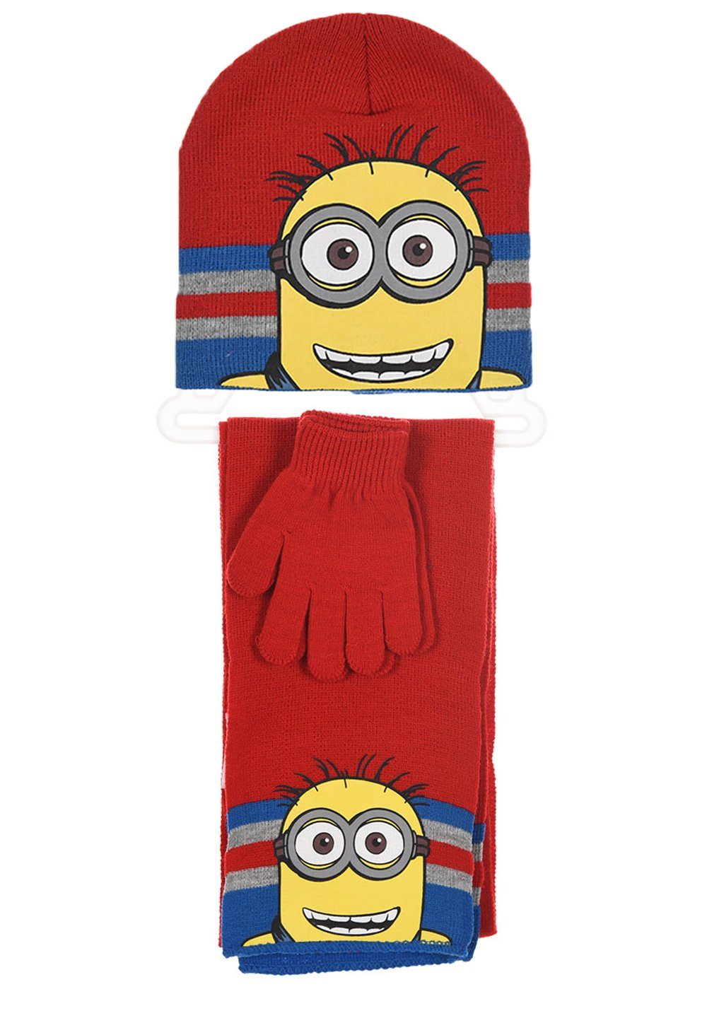 Minions Beanie Kinder Mädchen Jungen Winter-Set Winter-Mütze Schal Handschuhe (SET) – Bild 5 von 5