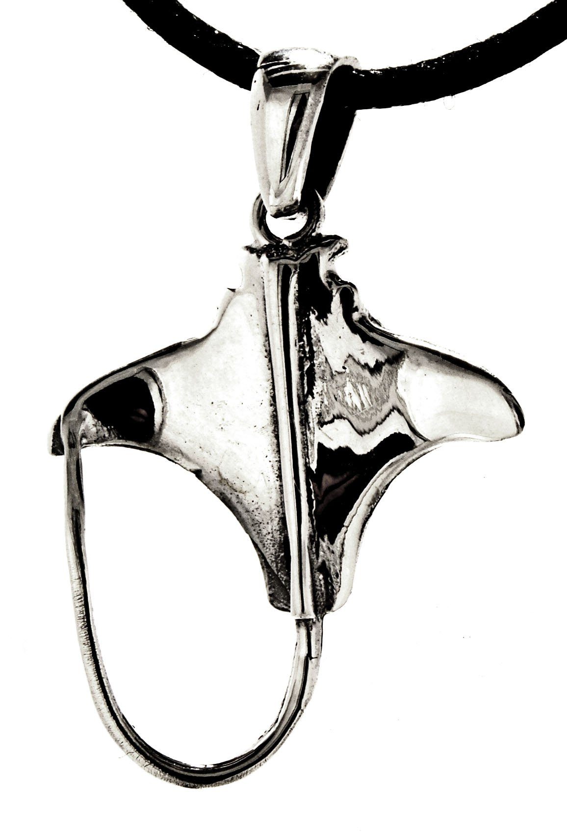 Kiss of Leather Kettenanhänger Rochen aus 925 Sterling Silber Stingray Stachel Manta