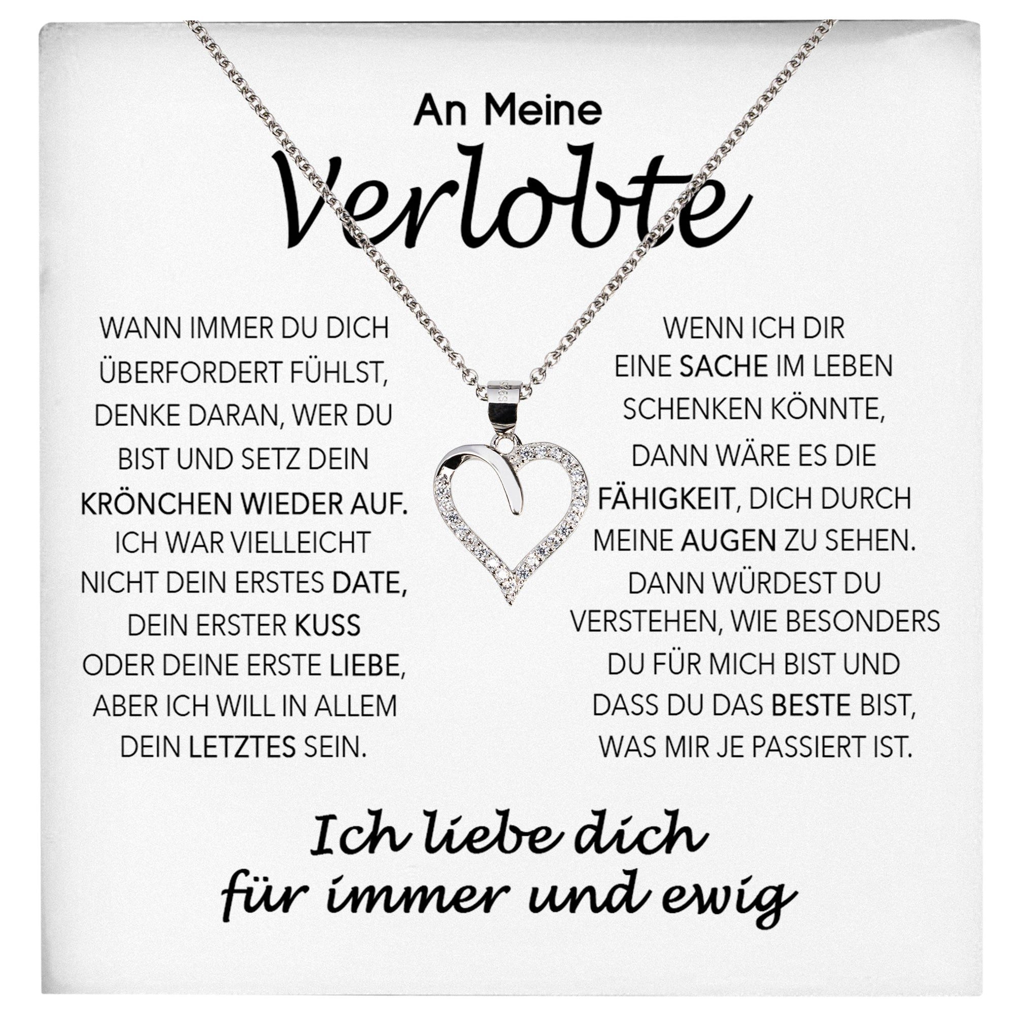 Schmuckset Verlobung Geschenk Frauen Schmuck Herz Halskette Verlobte Valentinstag
