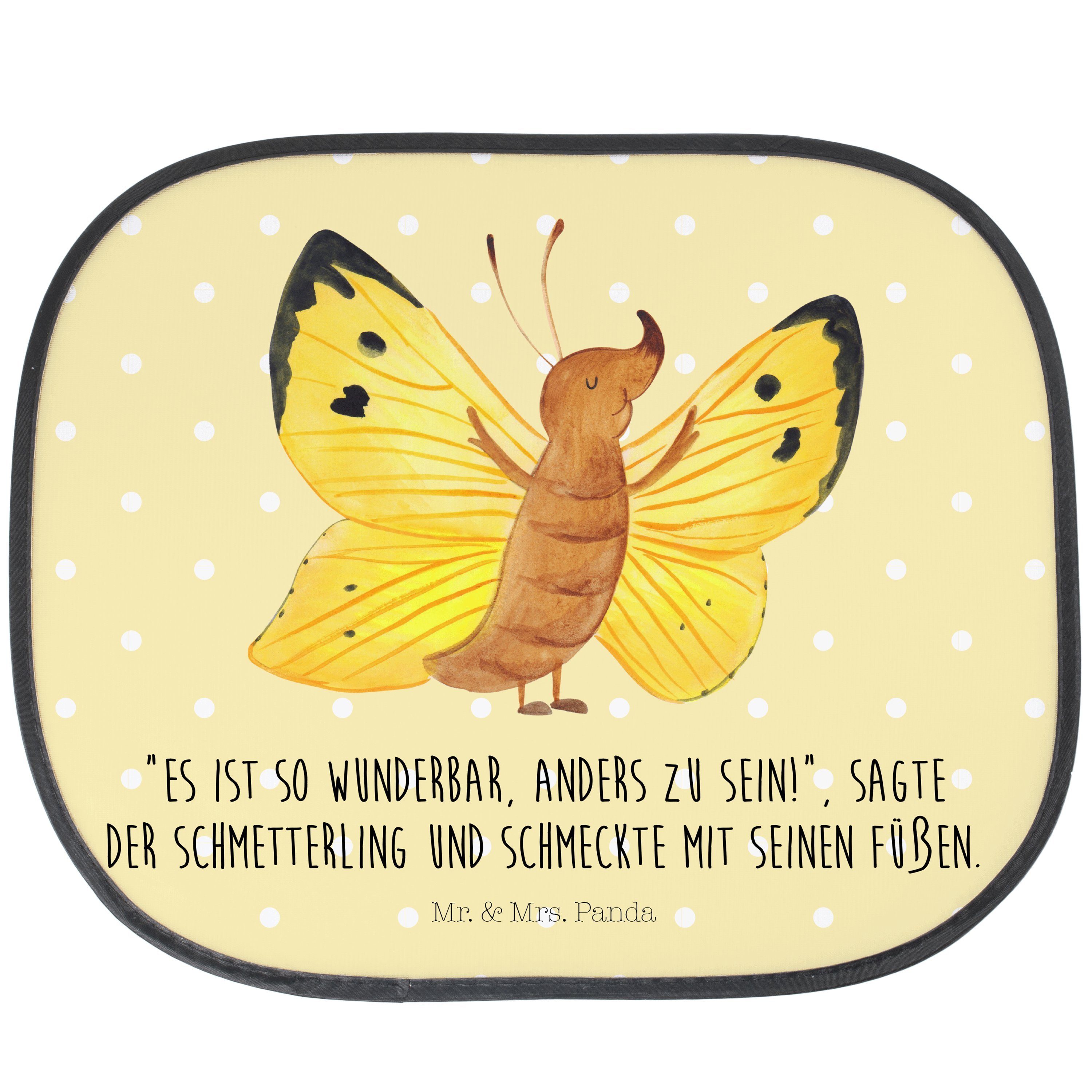 Sonnenschutz Schmetterling Zitronenfalter - Gelb Pastell - Geschenk, lustige Sprüc, Mr. & Mrs. Panda, Seidenmatt