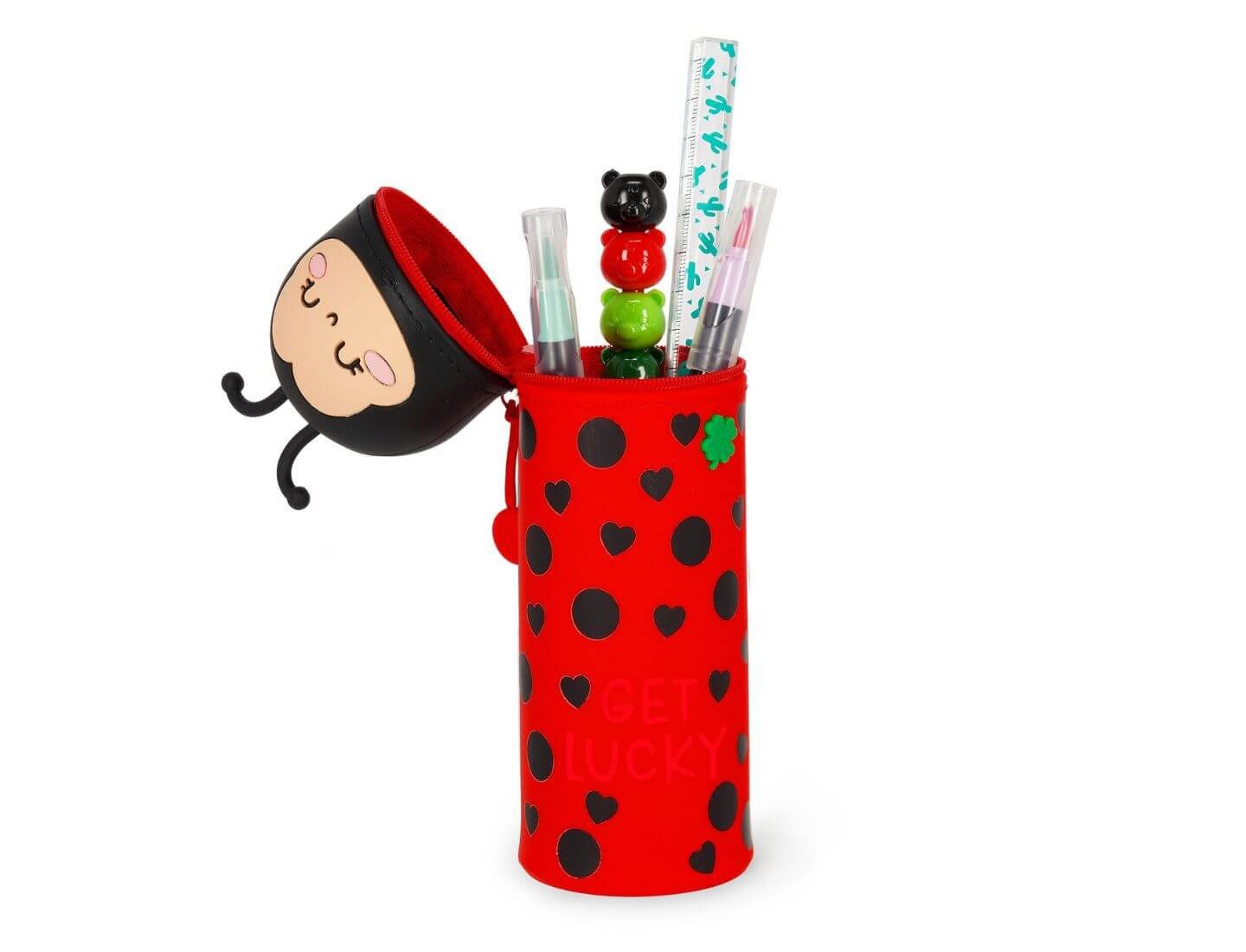Legami Federmäppchen 2-in-1-Federmäppchen aus Silikon - Ladybug „Get Lucky“ – Bild 2 von 2