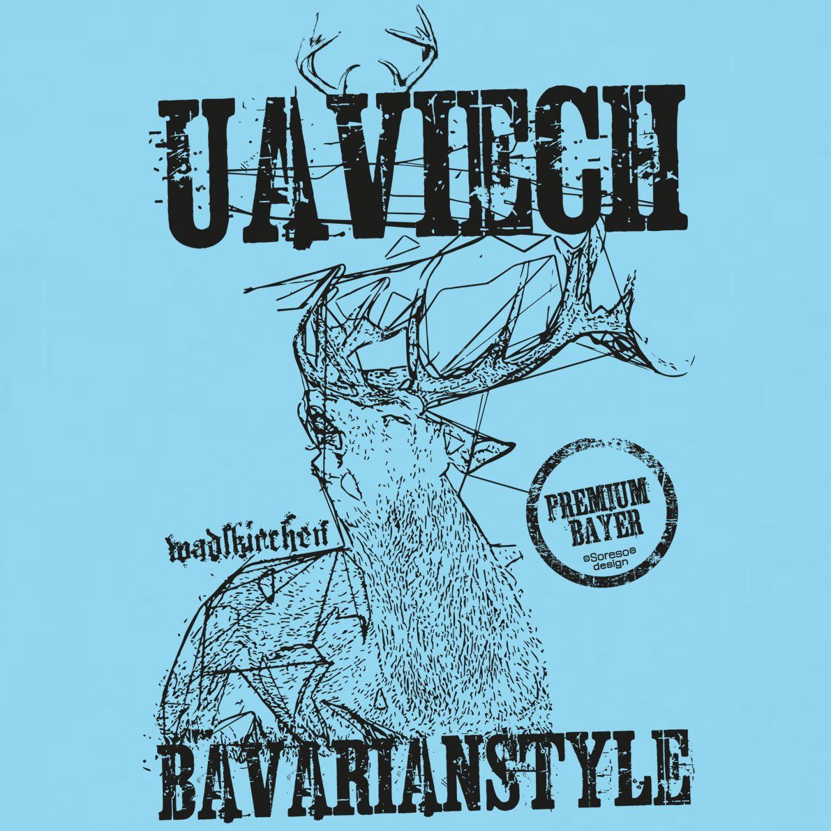 Herren T-Shirt) Uaviech hellblau Soreso® T-Shirt Trachten Trachtenshirt (Ein T-Shirt