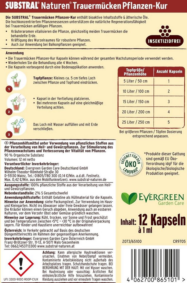 Thumbnail - Evergreen Pflanzenstärkungsmittel Substral Naturen Trauermückenfreie Pflanzen-Kur 12 Stück