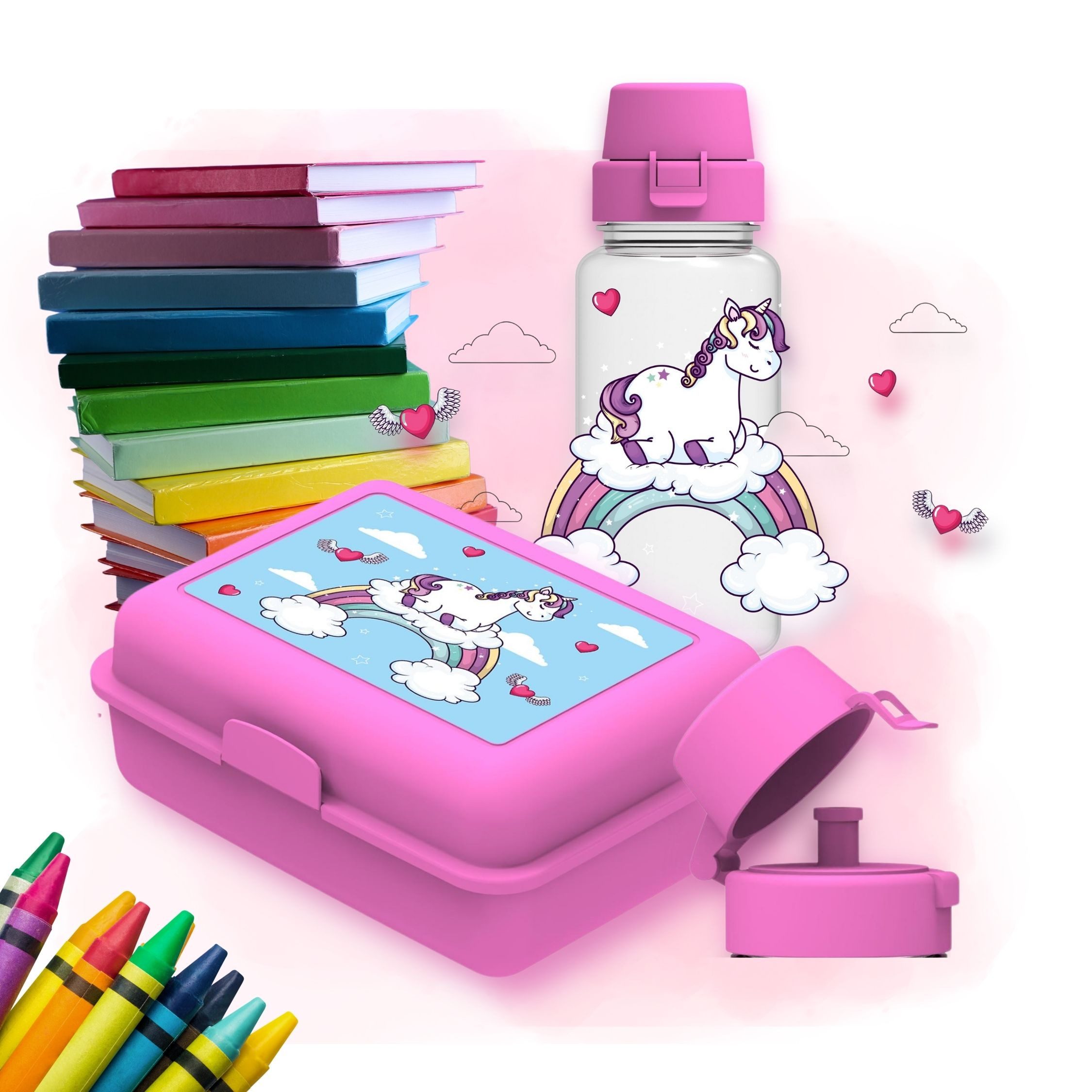 elasto Thermoflasche Schulset für Mädchen & Jungs Brotdose & Trinkflasche für Kinder