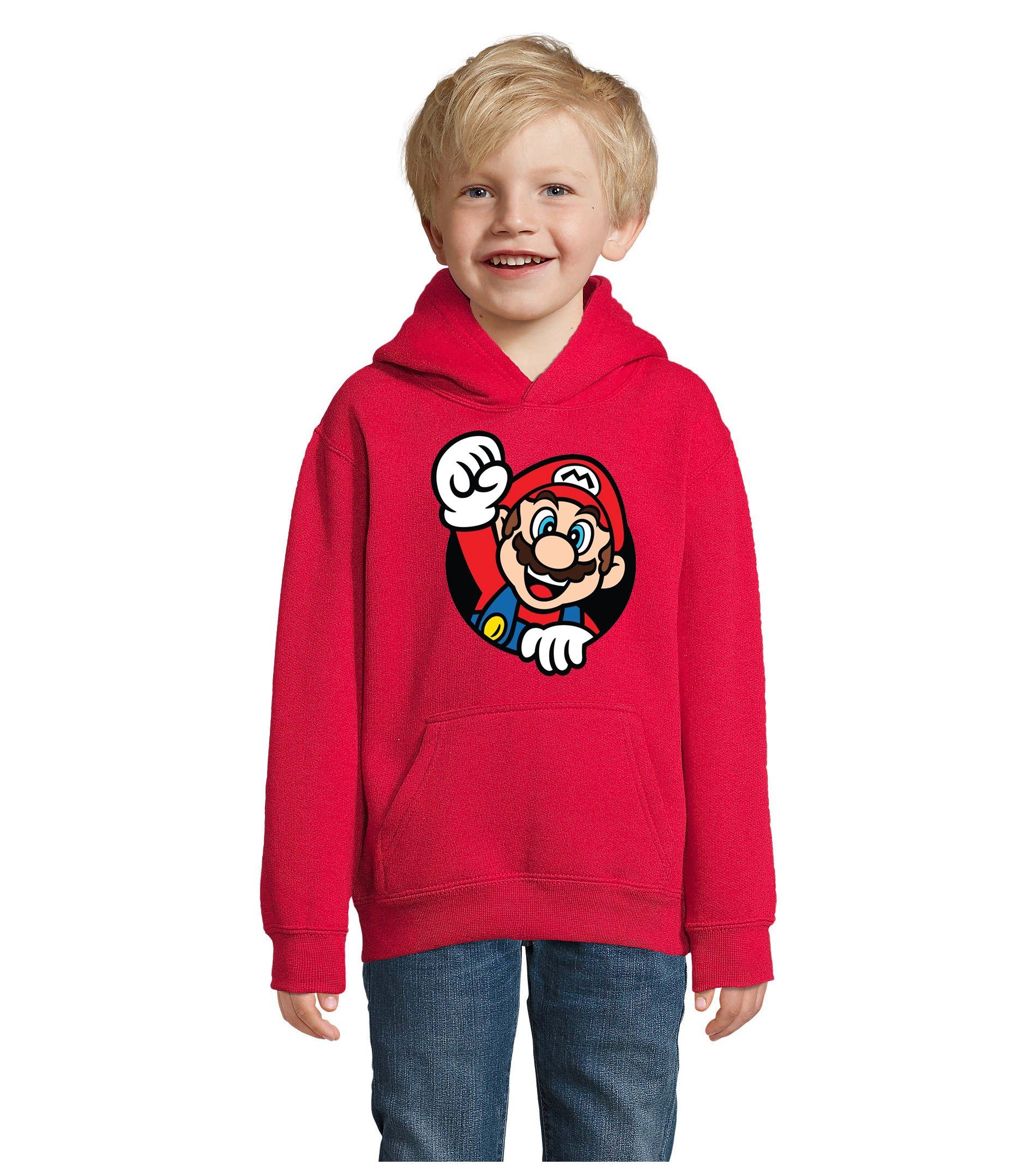 Blondie & Brownie Hoodie Kinder Super Mario Faust Konsole Gaming Spiel Nintendo mit Kapuze Rot
