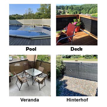 Welikera Balkonsichtschutz Balkon Sichtschutz,Polyester Windschutznetz für Garten mit UV-Schutz