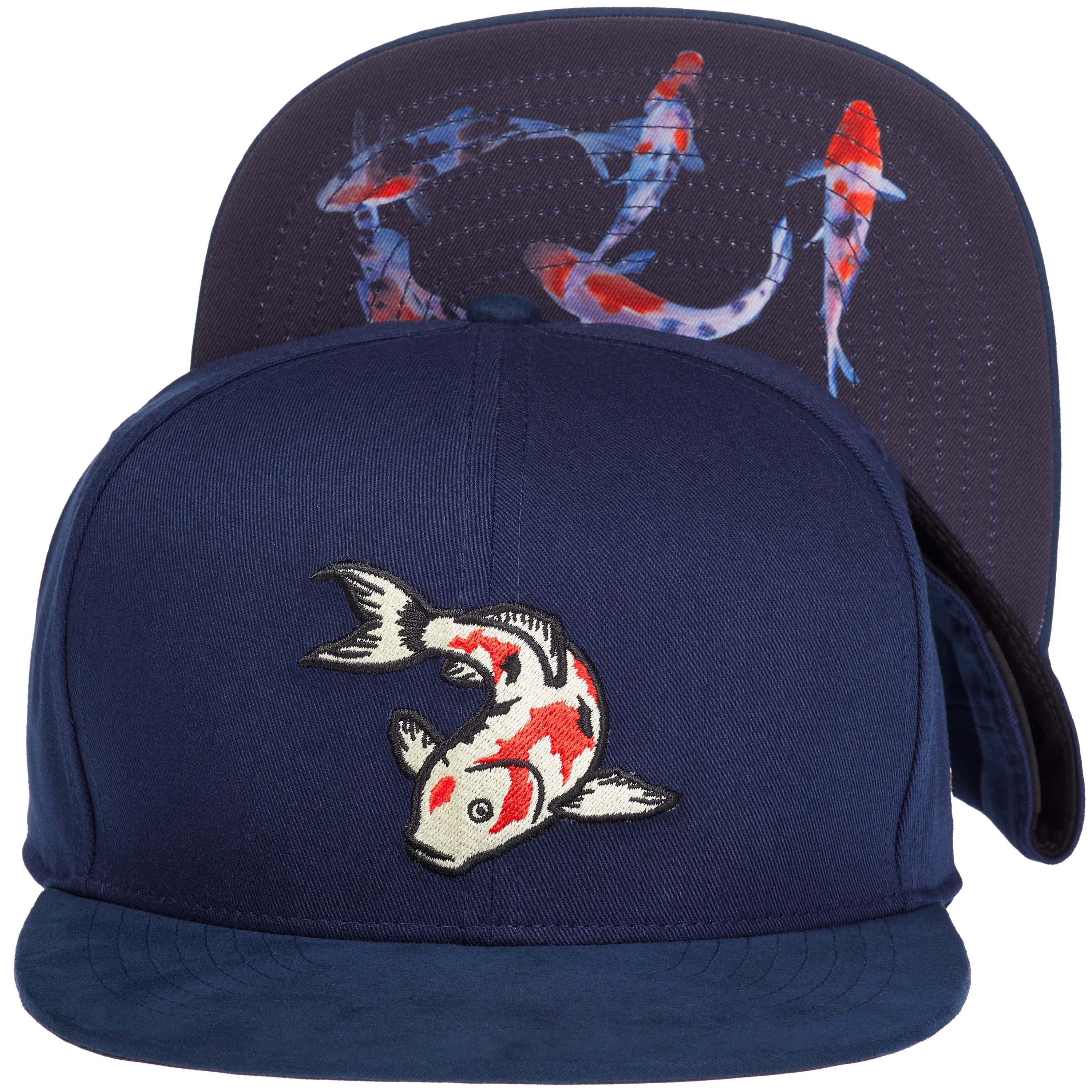 Cadency Snapback Cap Koi Fish Basecap mit geradem Schirm, Einheitsgröße, Unisex, Dunkelblau