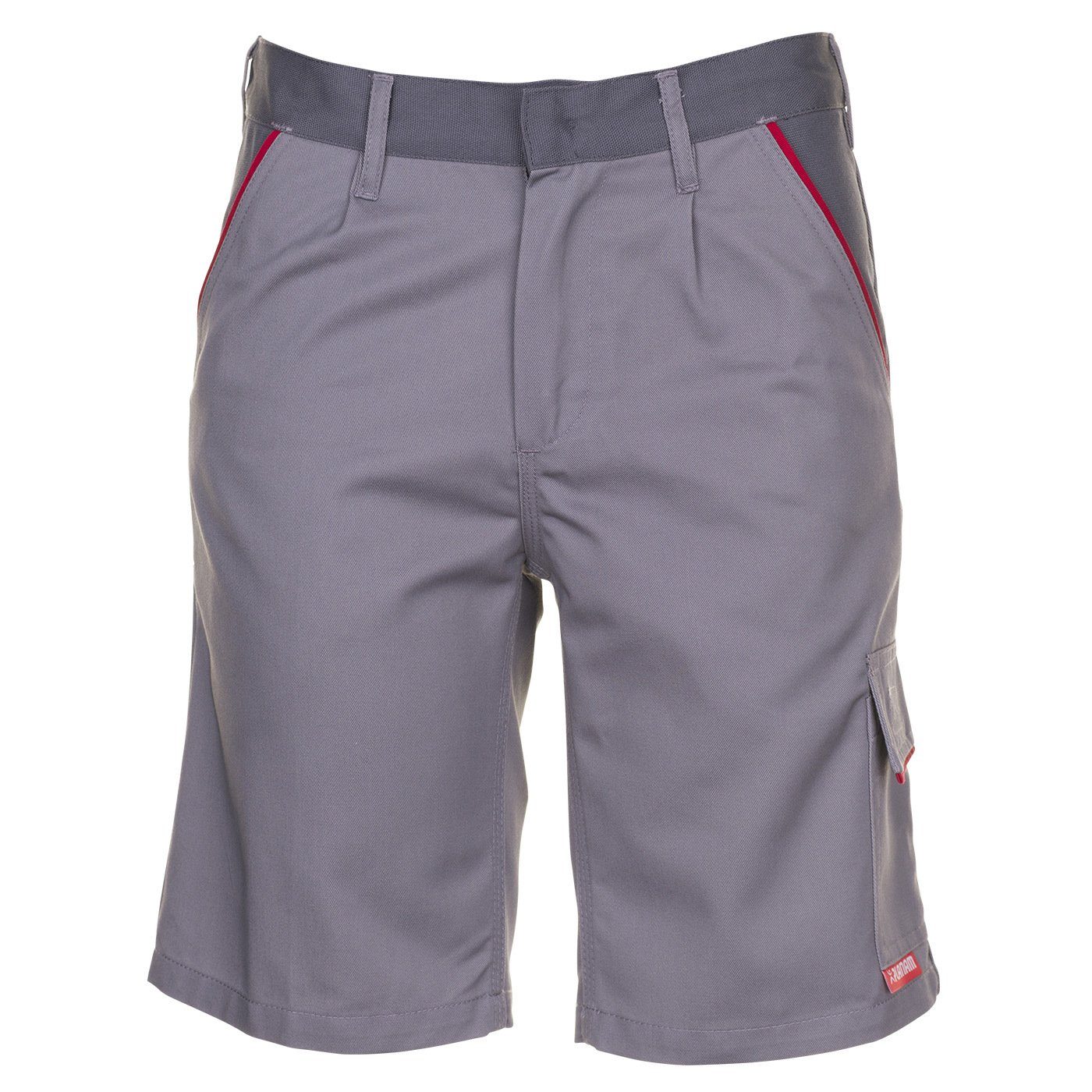 Planam Highline Short Taille XXXL Vert/Noir/Rouge - Short De Travail Confortable Et Résistant