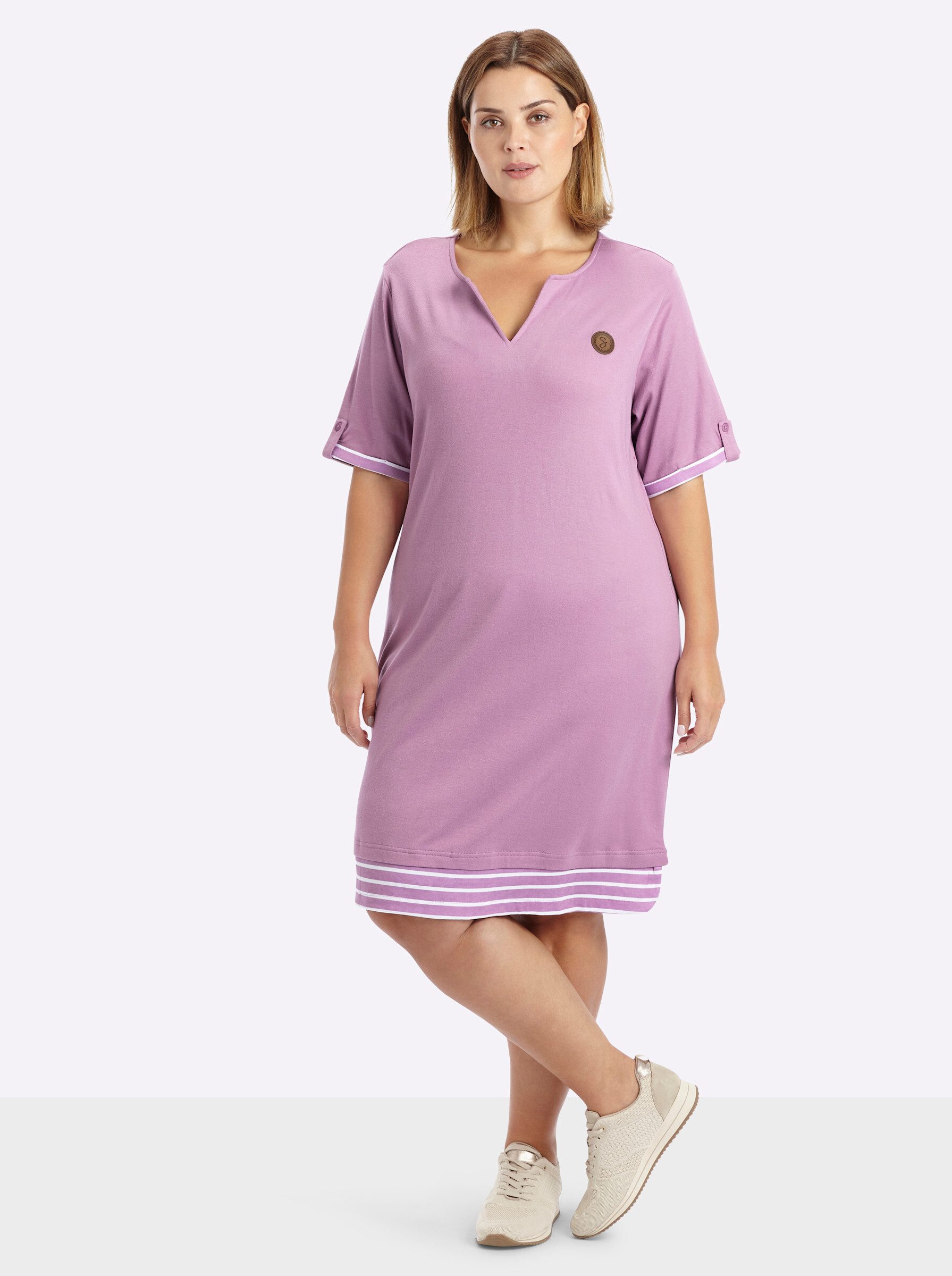 Sheego Jerseykleid Jersey-Kleid Kurzarm