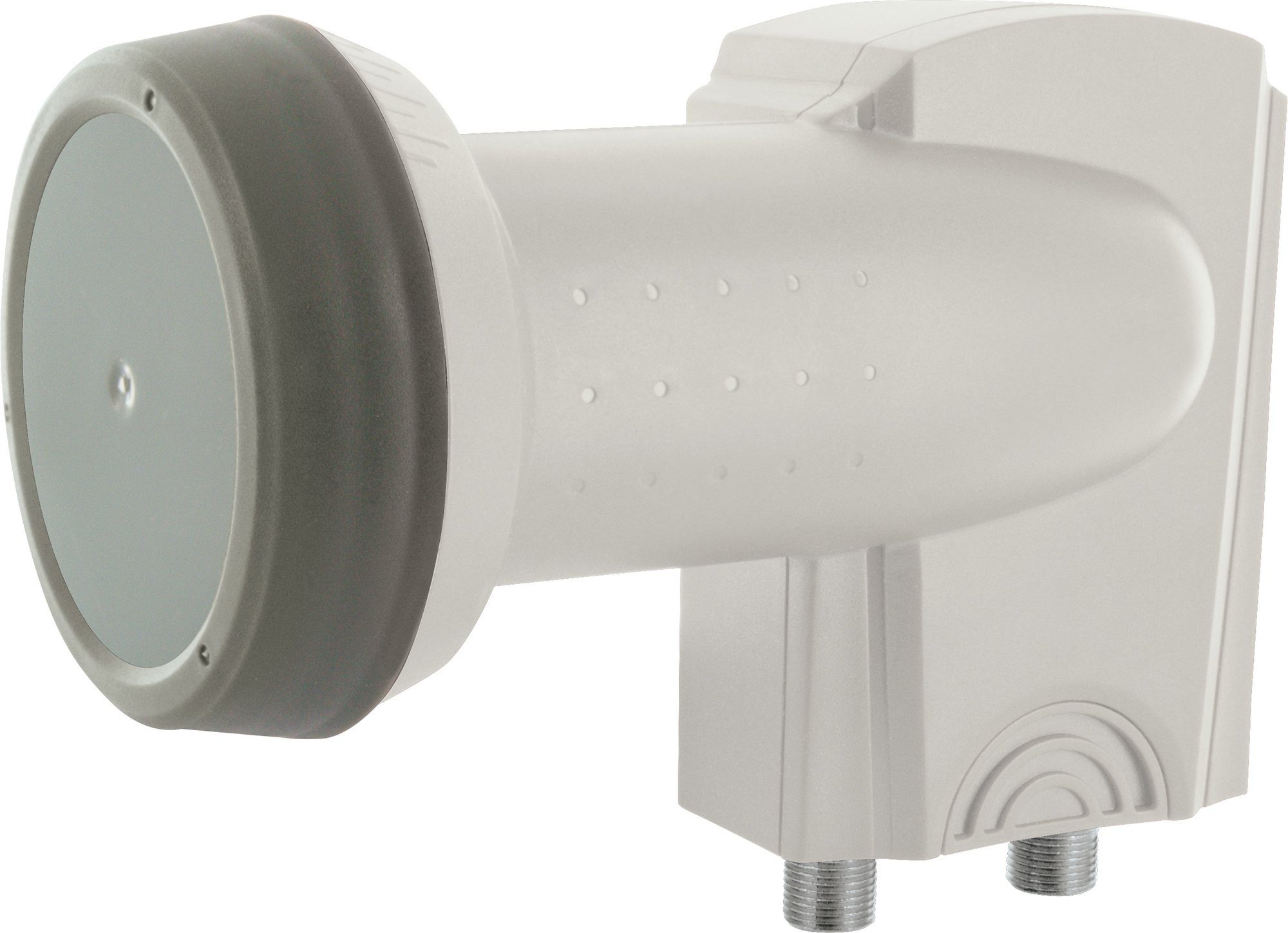 Schwaiger SPS6514H 531 Universal-Twin-LNB (für 2 Teilnehmer, herausziehbare Wetterschutzabdeckung, hellgrau)