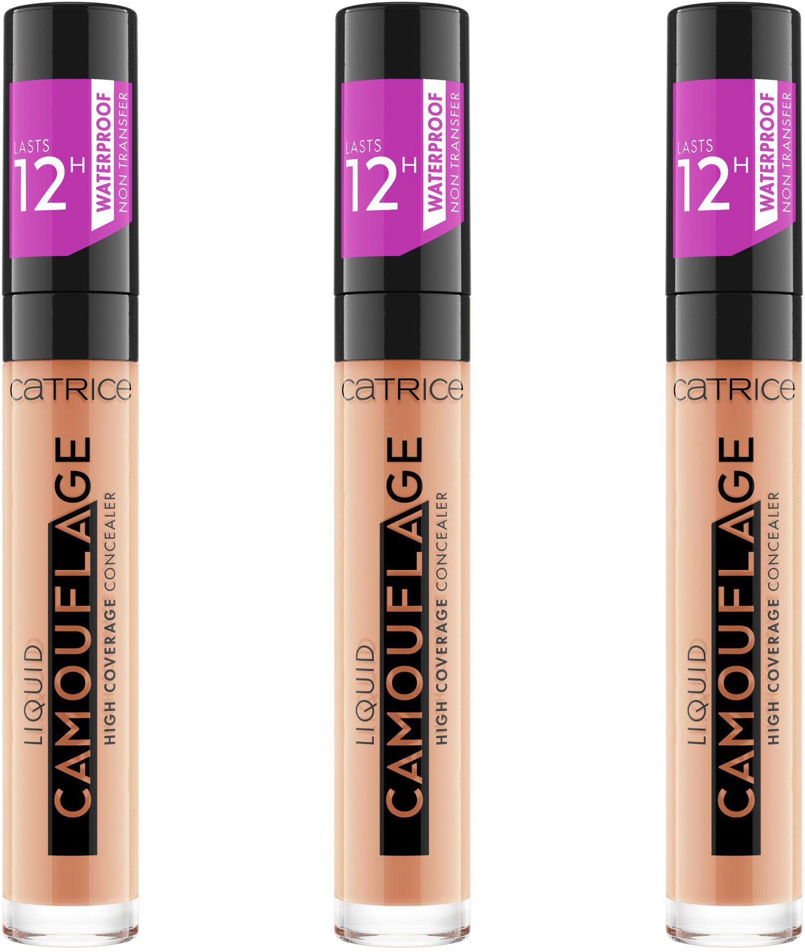 Catrice Concealer Liquid Camouflage High Coverage Concealer, 3-tlg.,  Flüssige Textur ohne Silikone & Mikroplastikpartikel