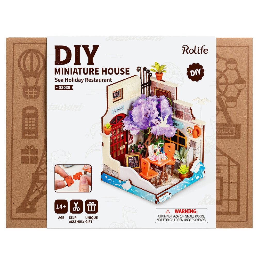 BOTI Kreativset DIY - Holz Bastelset - Miniaturhaus - Strandbar