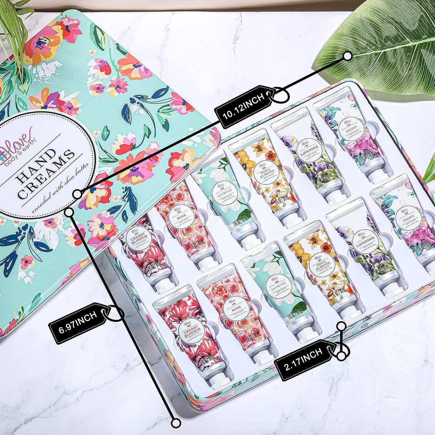 LuxusKollektion Pflege-Geschenkset Handcreme Set 12 tlg. mit Arganöl, Geschenk für Frauen, Pflege und