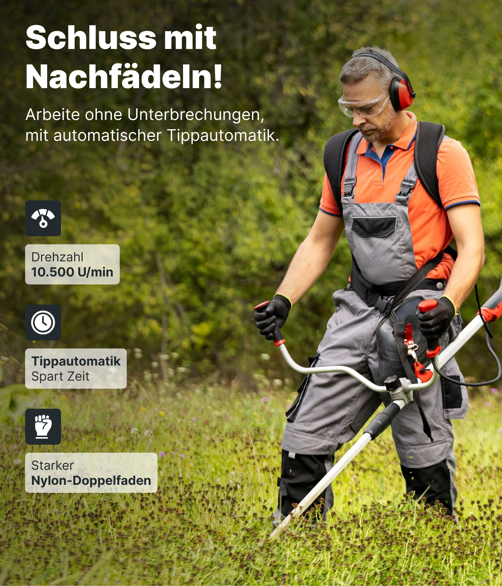 Thumbnail - NEMAXX Fadenspule Fadenkopf für Motorsense [FADENKOPF M10 GEWINDE] – Orange (5 Stück), (5-St)