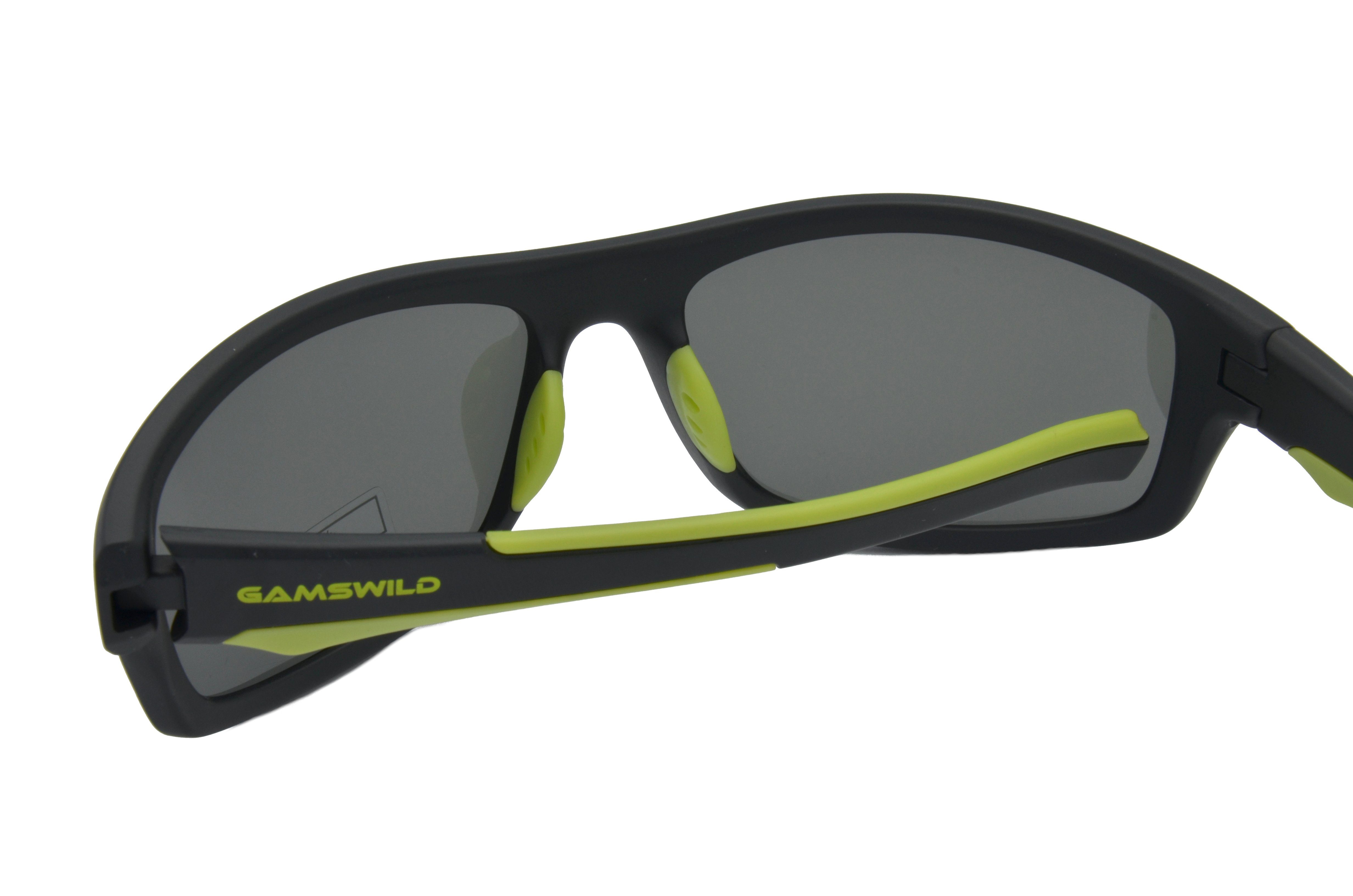 Gamswild Sportbrille WS2238 -grün TR90 Fahrradbrille grau, Herren Sonnenbrille Unisex, schwarz-grün blau, / Skibrille -orange, polarisiert, schwarz-rot, Damen