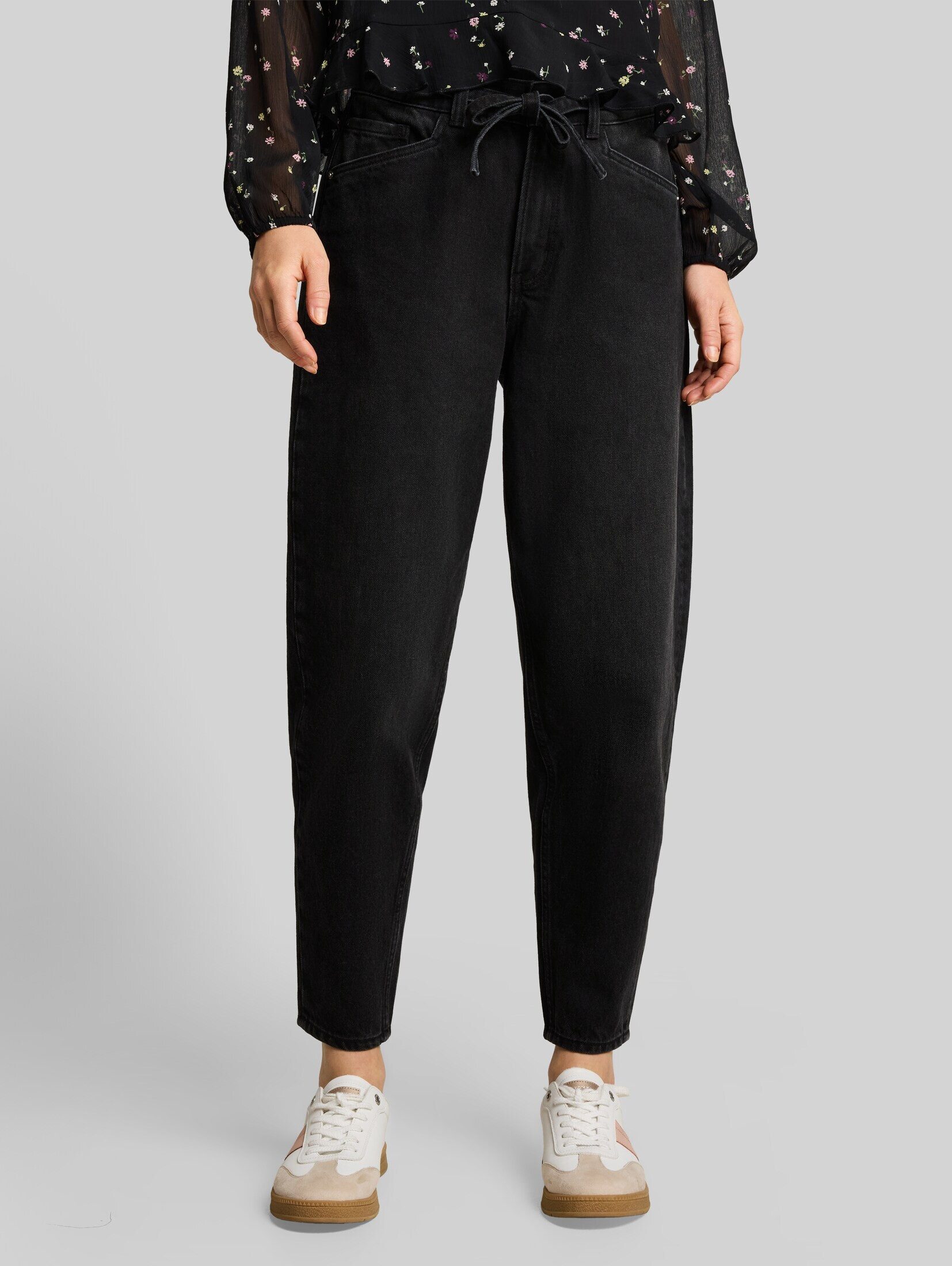 TOM TAILOR Denim Weite Jeans Jeanshosen TTADEA BARREL Jeans mit Gürtel