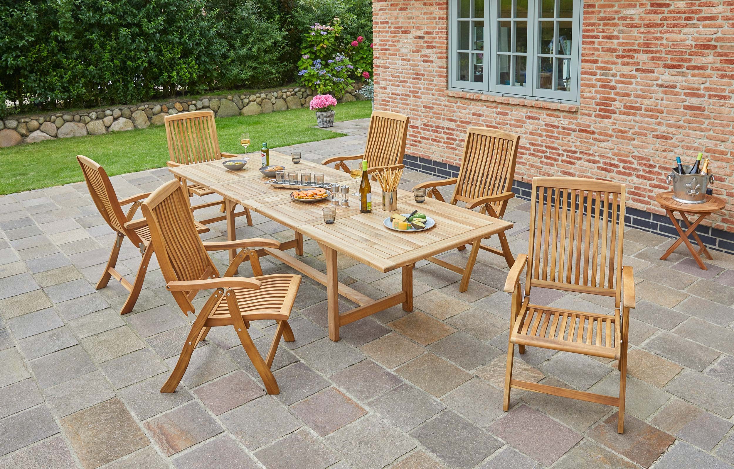 LC Garden Klappstuhl LC Garden »Birmingham« Teak Hochlehner Klappsessel 72,5x61,5x100cm (4er Set)